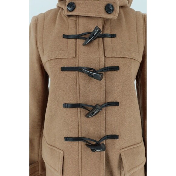 Burberry Women Size 4 (UK 6) Brown Baysbrooke Wool Check & Hearts Duffle Coat - Picture 2 of 16